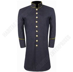 Civil war Union Officer Cavalry Navy Blue Frock Coat with Yellow Trim