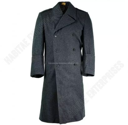 Swiss Army Coat Grey Long Switzerland Military Officer Wool Heavy Coat