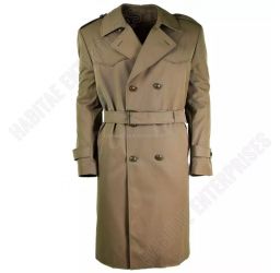 Italian Army Coat Khaki Long Officer Trench Coat with Lining Military Uniforms