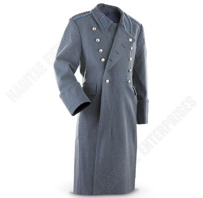 Bulgarian Military Surplus Elite Air Force Wool Coat, Gray