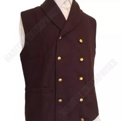 Man's Brown Wool Vest Civil War 19th century Re-enacting Top Quality