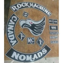 Canada Rock Machine Embroidery Motorcycle club Patch