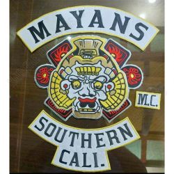 Mayans Southern Cali MC 35cm iron on embroidered set