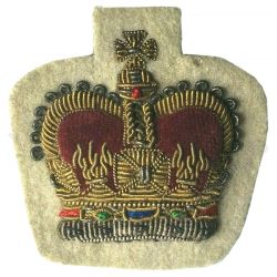 British Army Bullion Thread Officers Sleeve Crown Badge Patch