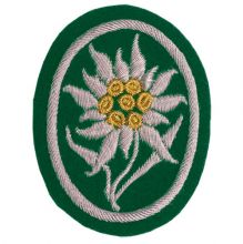 SS Edelweiss Arm Badge - Dark Green