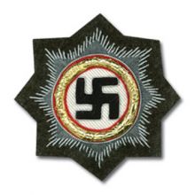 Bullion German Cross in Gold on Field Grey