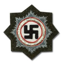 Bullion German Cross in Silver on Field Grey