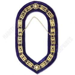 Royal & Select Master Masonic Chain Collar with Purple Velve