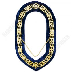 Past Master Masonic Chain Collar with Blue Velvet