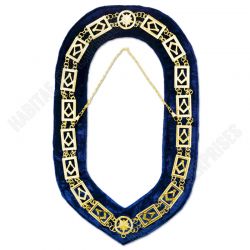 Blue Lodge Square & Compass Masonic Chain Collar With Blue Velvet