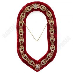 Shriners Chain Collar - Gold Plated with Rhinestones