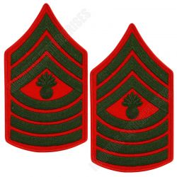 USMC Master Gunnery Sergeant Rank Green on Red