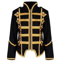 Mens Military Army Drummer Gold Hussar Jacket