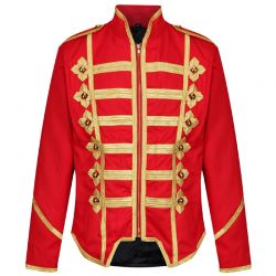 Mens Military Army Gold Hussar Drummer Officer Music Festival Parade Jackets,