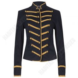 Mens Black and Golden Hussar Marching Band Hussar Jacket