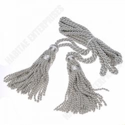 Bagpipe Silk Cords, Silver Lanyards