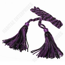 Silk Bagpipe Cords, Black & Purple Lanyards