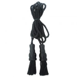 Silk Bagpipe Cords, Black Lanyards