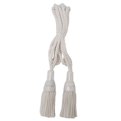 Silk Bagpipe Cords, White Lanyards
