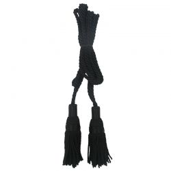Black Silk Bagpipe Cords, Lanyards