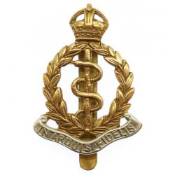 Royal Army Medical Corps RAMC Bi-Metal Cap Badge - King's Crown