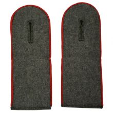 Shoulder Boards - Army Artillery - Field Grey, Red Piping
