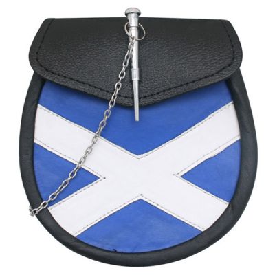 Scotish Kilt Semi Dress Flag Leather Sporran