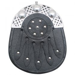 Celtic Design Black Leather Sporran