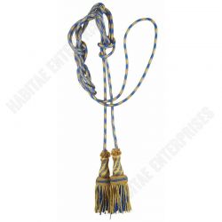 Liturgical Cincture gold and color helix embroidered with crochet