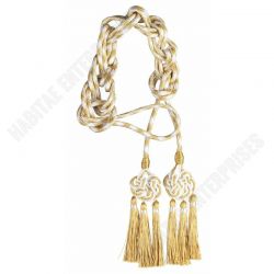 Celtic Knot Liturgical Cincture gold 3 small Cord Tassels Metallic thread and Viscose