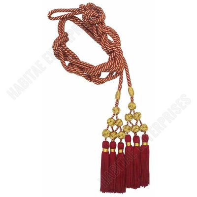 Liturgical Cincture with Solomon knots 3 small Tripolin Knot Tassels Cotton blend