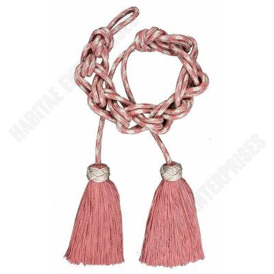 Silver and Pink Solomon knot 1 Tripolin Knot Tassel Metallic thread