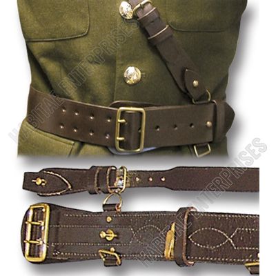 Sam Brown Leather Belt & Cross Strap