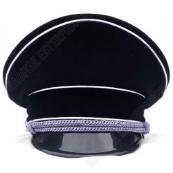 WW2 Black German Elite Officer Wool Visor Hat
