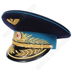 Soviet Air Force General Blue Visor Cap
