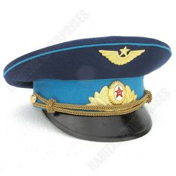 Blue Russian Soviet Military Army Hat Cap Air Force Badge