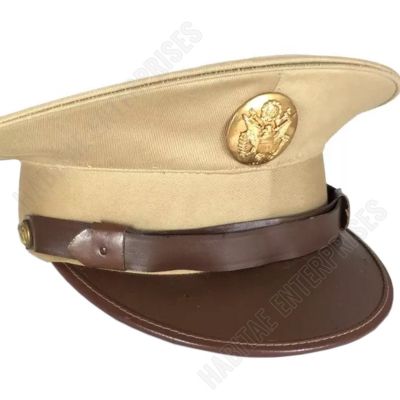 WWII Enlisted US Army khaki Cotton Service Visor Cap