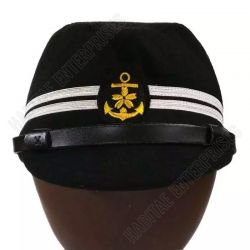WWII Japanese Officer Navy Cap Military Field Cap Black Color
