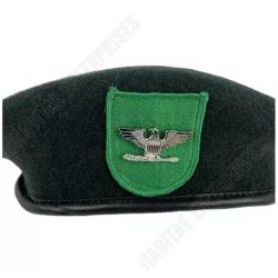WW2 US Military Wool Beret Hats Green Badge